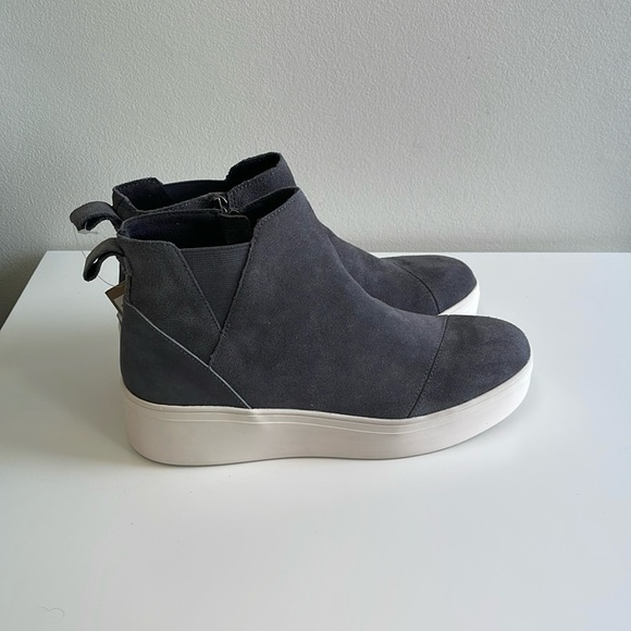 Toms Shoes - Toms Charcoal Ankle Booties Sleek Suede Slip-On